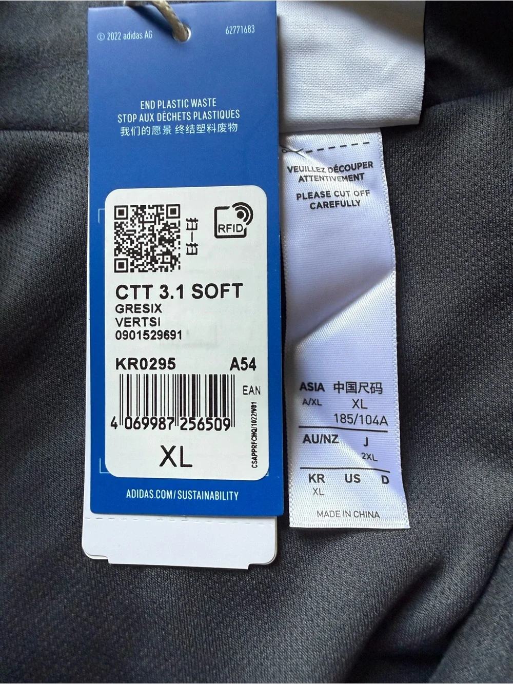Adidas CTT Chinese Track Top 3.1 Gender Neutral Jacket Grey Blue (Asia Sizing)